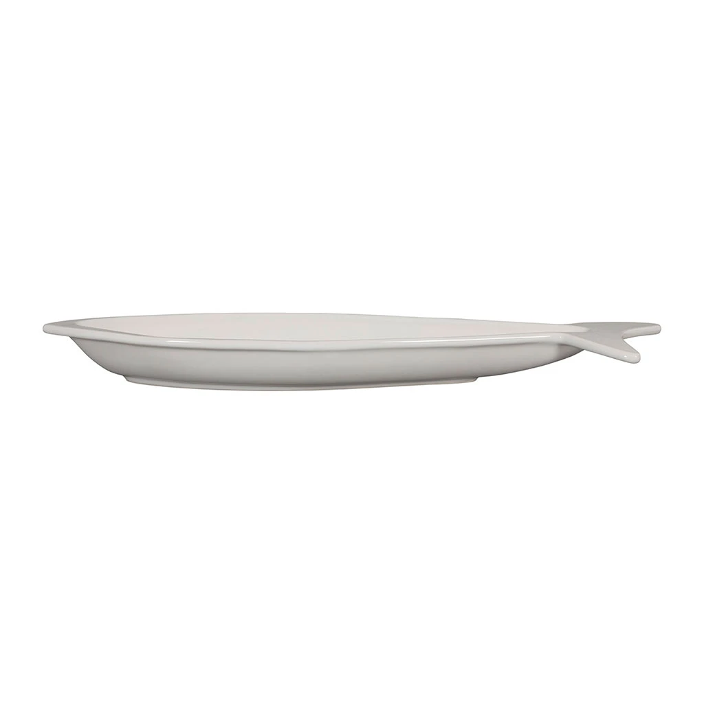 Plat Poisson En Faïence Blanc 50x13cm - Darcy 2 Plat Poisson En Faïence Blanc 50x13cm - Darcy – Image 2
