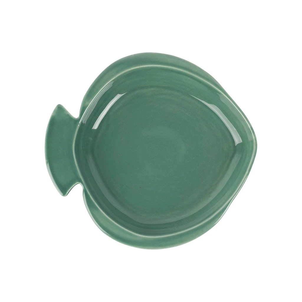 Plat Rond Creux Vert D'eau 23.5x22cm En Faience - Poisson 1 Plat Rond Creux Vert D'eau 23.5x22cm En Faience - Poisson