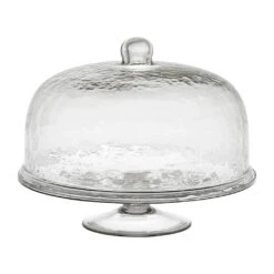Plat Sur Pied Avec Cloche D30xh25cm En Verre - Gaia