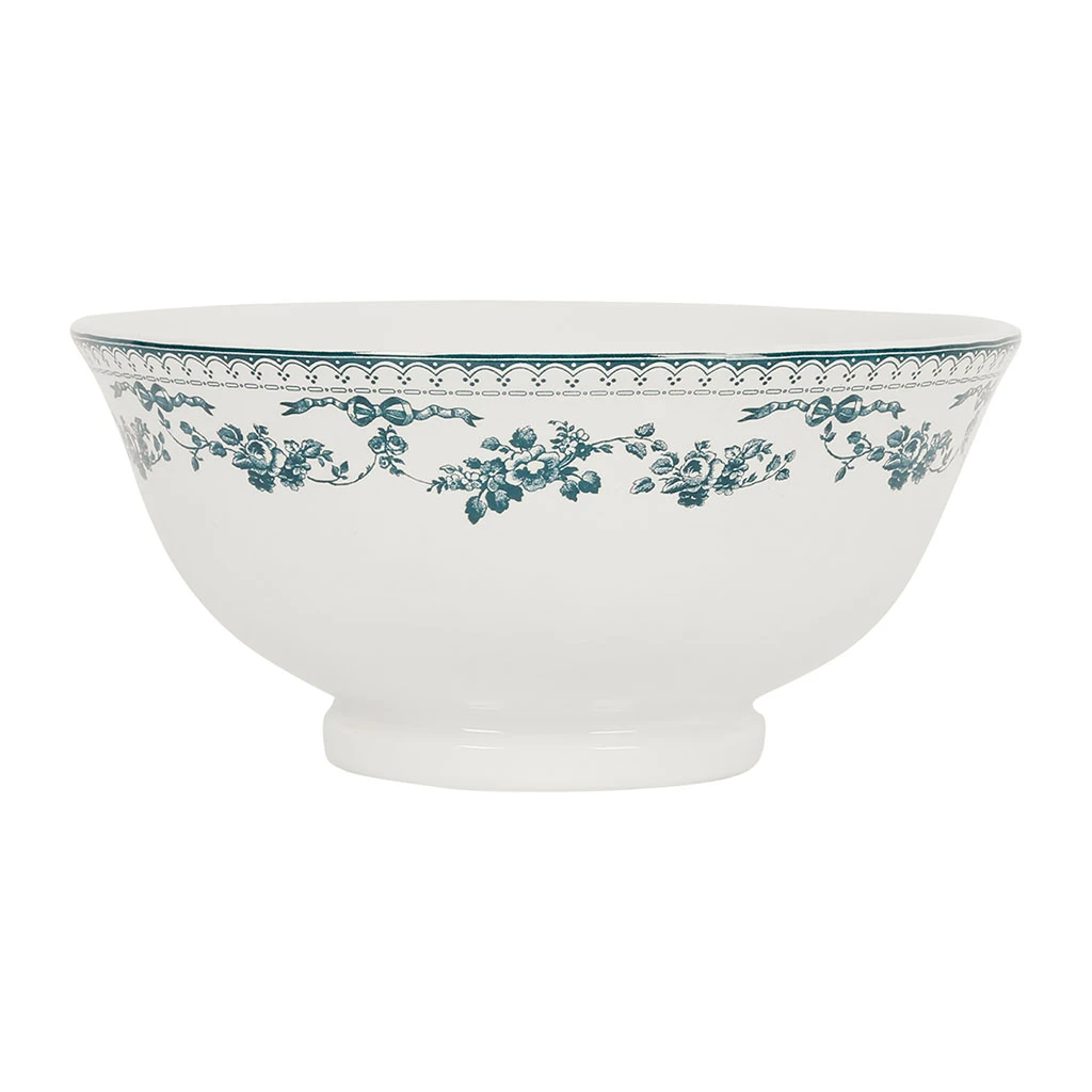 Saladier Bleu Ancien En Faience - Faustine 1 Saladier Bleu Ancien En Faience - Faustine