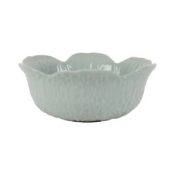 Saladier Chou En Grès Vert D'eau D22cm