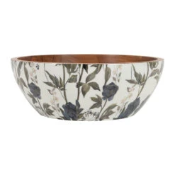 Saladier En Acacia Gris D30cm - Rose Noire