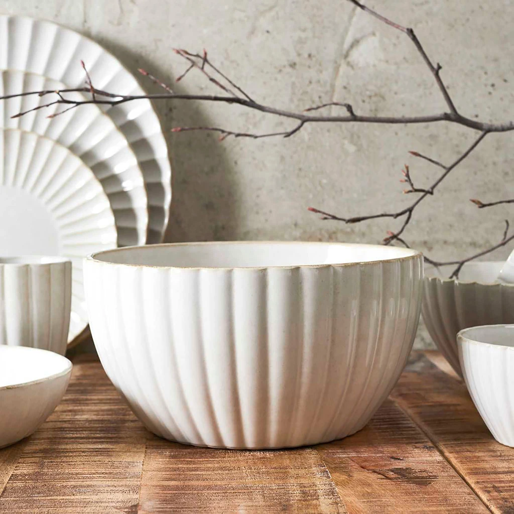 Saladier En Céramique Beige D23.6cm - Vlora 2 Saladier En Céramique Beige D23.6cm - Vlora – Image 2