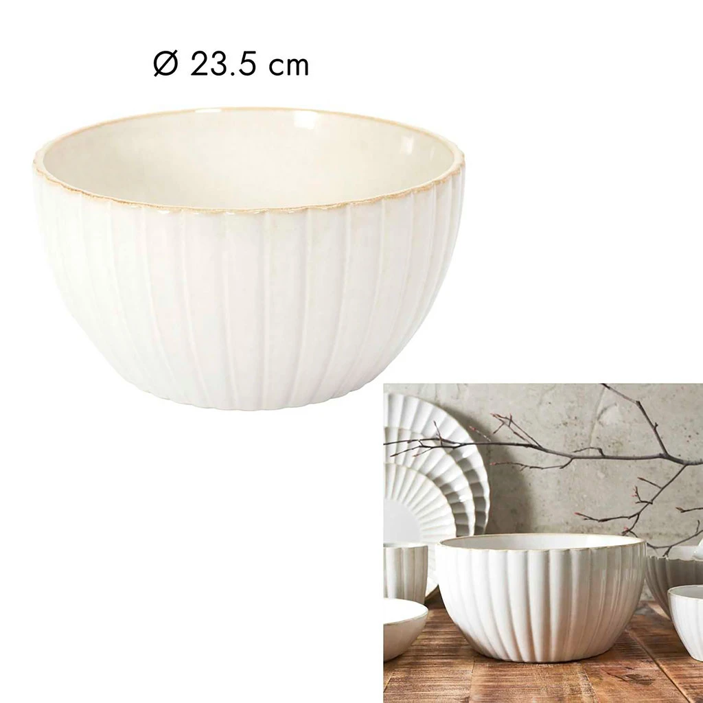 Saladier En Céramique Beige D23.6cm - Vlora 3 Saladier En Céramique Beige D23.6cm - Vlora – Image 3