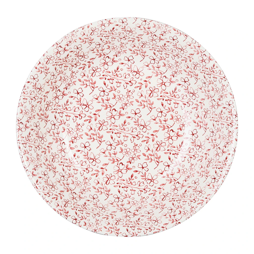 Saladier En Faïence Blanc Et Bordeaux - P'tites Fleurs 1 Saladier En Faïence Blanc Et Bordeaux - P'tites Fleurs