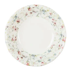 Saladier En Faïence Blanc Et Multicolore - Fleurs Champs