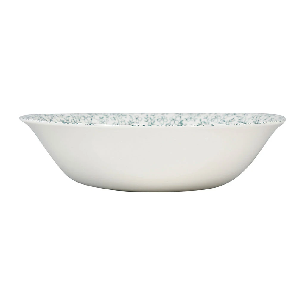 Saladier En Faïence Blanc Et Vert - P'tites Fleurs 2 Saladier En Faïence Blanc Et Vert - P'tites Fleurs – Image 2