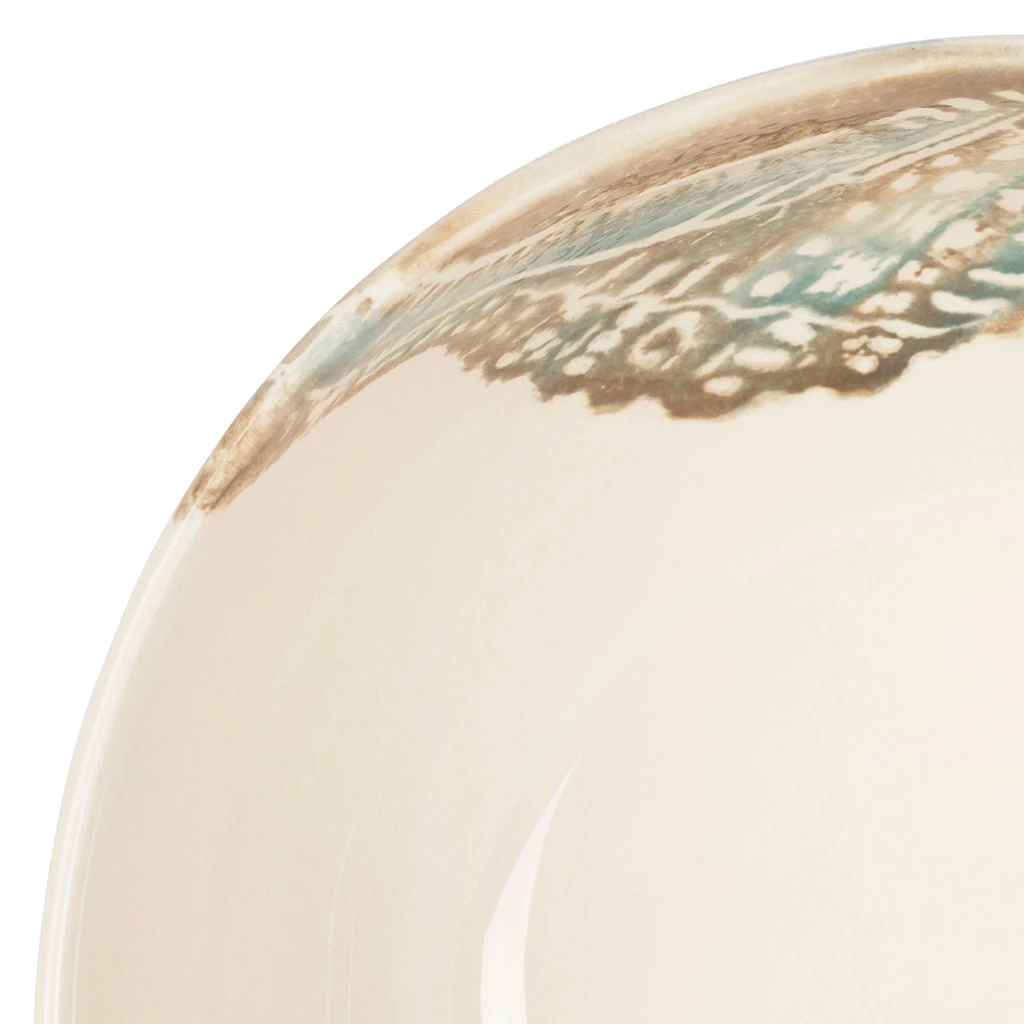 Saladier En Faïence Bleu Et Beige D24cm - Bord De Mer 3 Saladier En Faïence Bleu Et Beige D24cm - Bord De Mer – Image 3