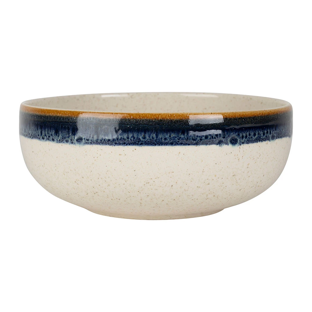 Saladier En Faïence Indigo Et Beige D22cm - Victoria 1 Saladier En Faïence Indigo Et Beige D22cm - Victoria