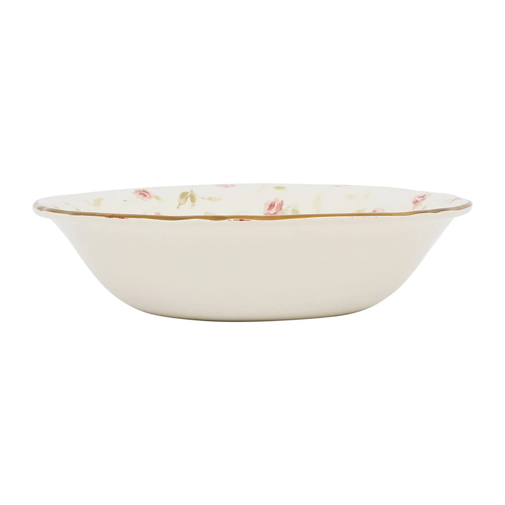 Saladier En Faïence Rose Et Doré D23cm - Rose 2 Saladier En Faïence Rose Et Doré D23cm - Rose – Image 2