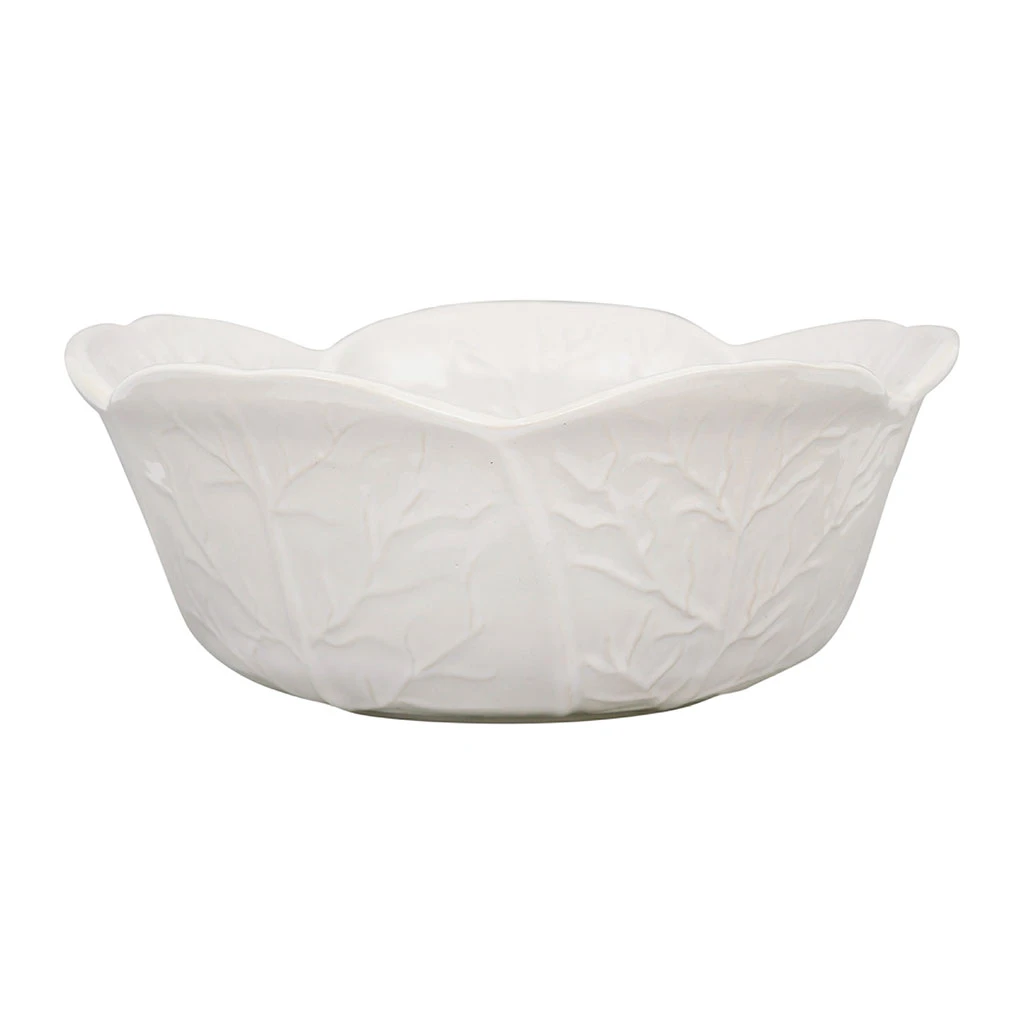 Saladier Chou En Grès Blanc D27cm - Chou 1 Saladier Chou En Grès Blanc D27cm - Chou