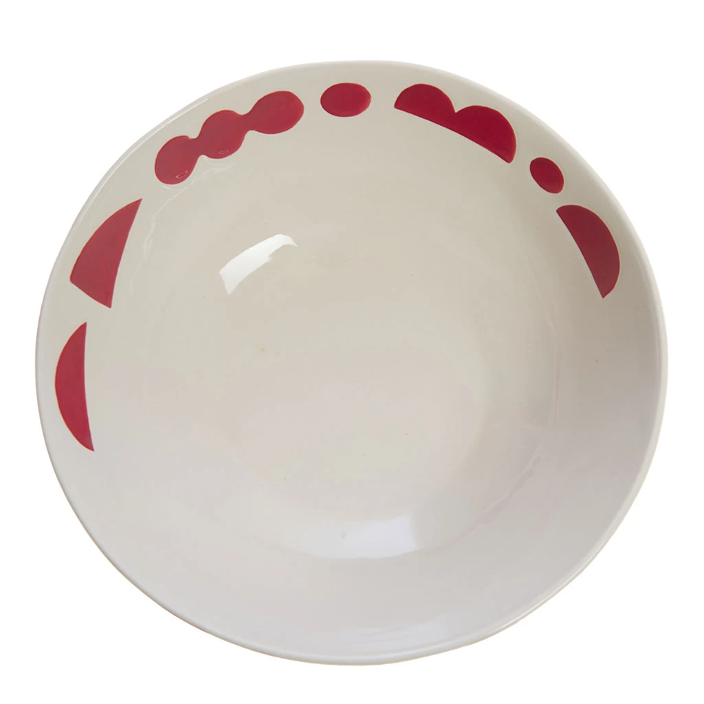 Amadeus Saladier En Grès Rouge Et Blanc D23cm - Ohana 1 Amadeus Saladier En Grès Rouge Et Blanc D23cm - Ohana
