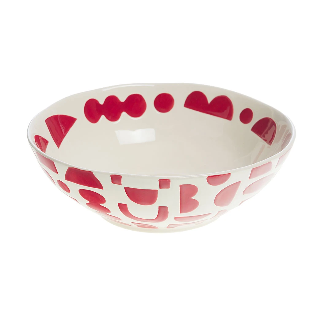 Amadeus Saladier En Grès Rouge Et Blanc D23cm - Ohana 2 Amadeus Saladier En Grès Rouge Et Blanc D23cm - Ohana – Image 2