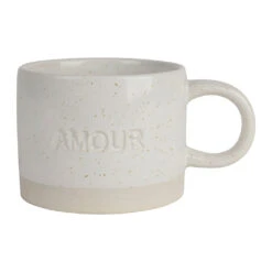 Tasse à Thé Amour En Grès écru Moucheté 30cl