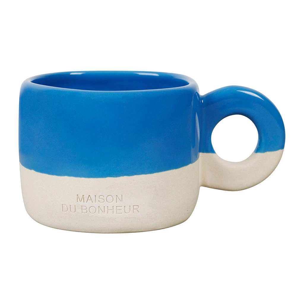 Tasse à Thé En Grès Bleu Et écru 30cl - Réveil Gourmand 2 Tasse à Thé En Grès Bleu Et écru 30cl - Réveil Gourmand – Image 2