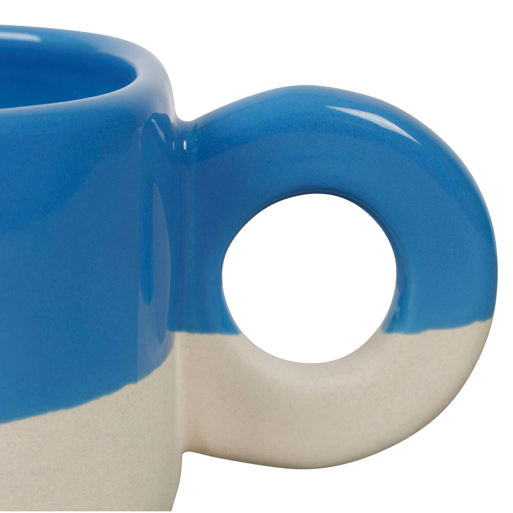 Tasse à Thé En Grès Bleu Et écru 30cl - Réveil Gourmand 3 Tasse à Thé En Grès Bleu Et écru 30cl - Réveil Gourmand – Image 3