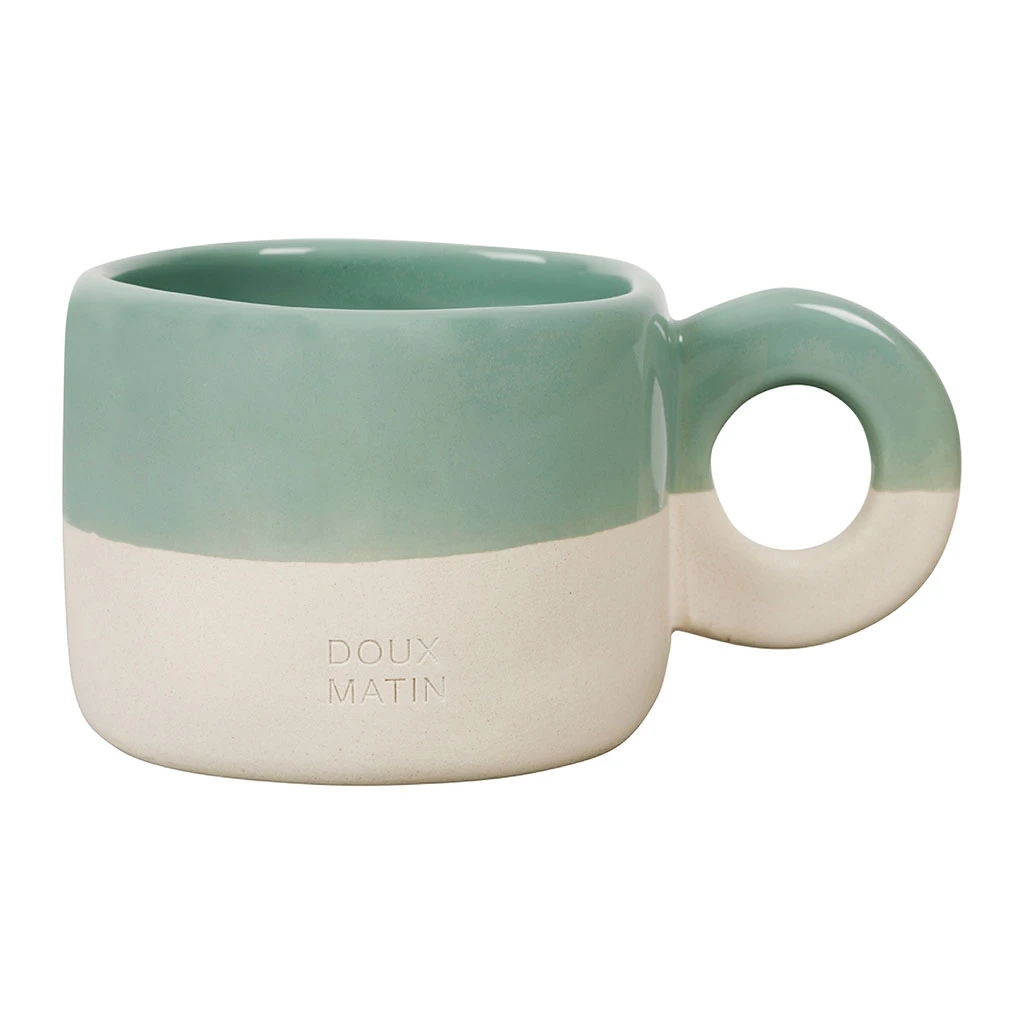 Tasse à Thé En Grès Sauge Et écru 30cl - Réveil Gourmand 2 Tasse à Thé En Grès Sauge Et écru 30cl - Réveil Gourmand – Image 2