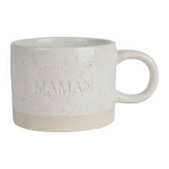 Tasse à Thé Maman En Grès écru Moucheté 30cl