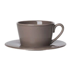 Tasse Avec Sous-tasse En Faïence Poivre - Constance