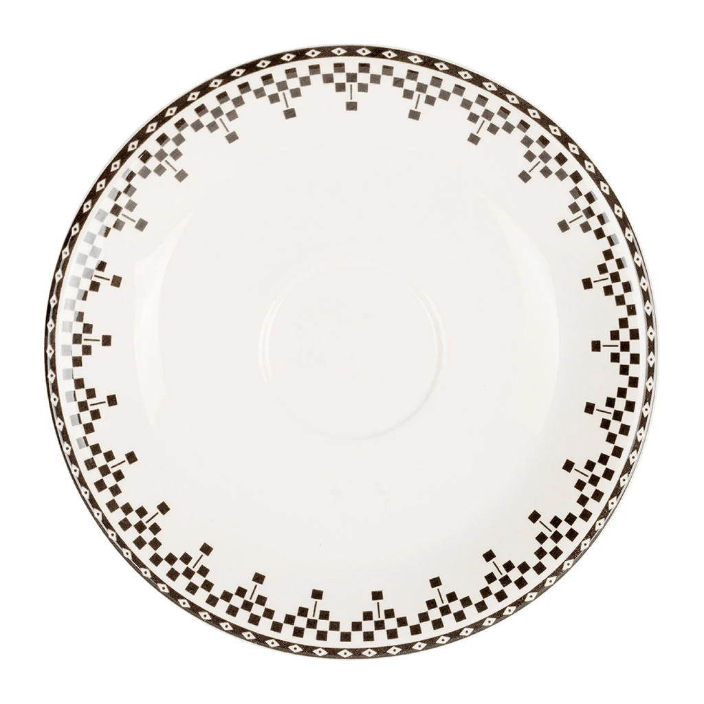 Tasse Et Sous Tasse En Faïence Anthracite 50cl - Damier 3 Tasse Et Sous Tasse En Faïence Anthracite 50cl - Damier – Image 3