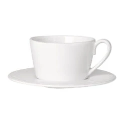 Tasse Et Sous-tasse En Faience Blanche - Constance