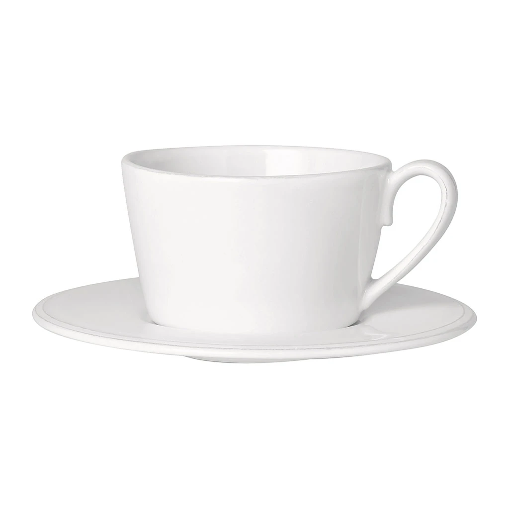 Tasse Et Sous-tasse En Faience Blanche - Constance 1 Tasse Et Sous-tasse En Faience Blanche - Constance