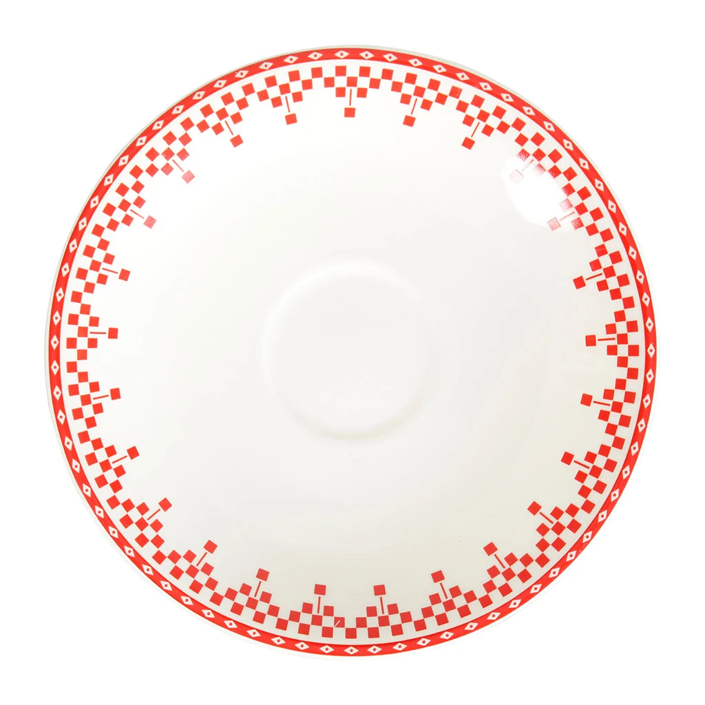 Tasse Et Sous-tasse En Faïence Damier Rouge - Campagne 3 Tasse Et Sous-tasse En Faïence Damier Rouge - Campagne – Image 3