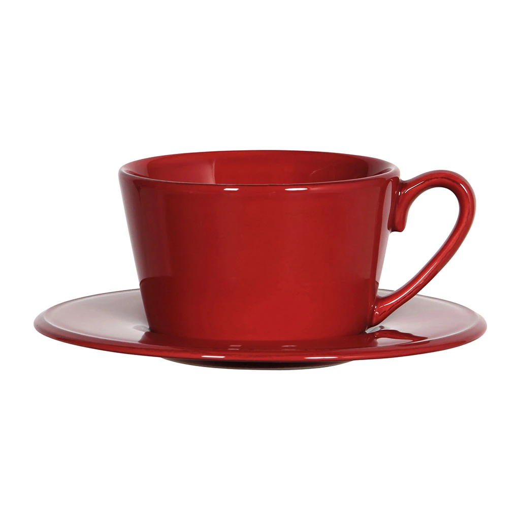Tasse Et Sous Tasse En Faïence Rouge - Constance 1 Tasse Et Sous Tasse En Faïence Rouge - Constance