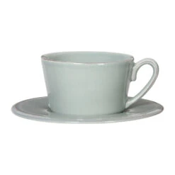 Tasse Et Sous-tasse En Faïence Vert D'eau - Constance