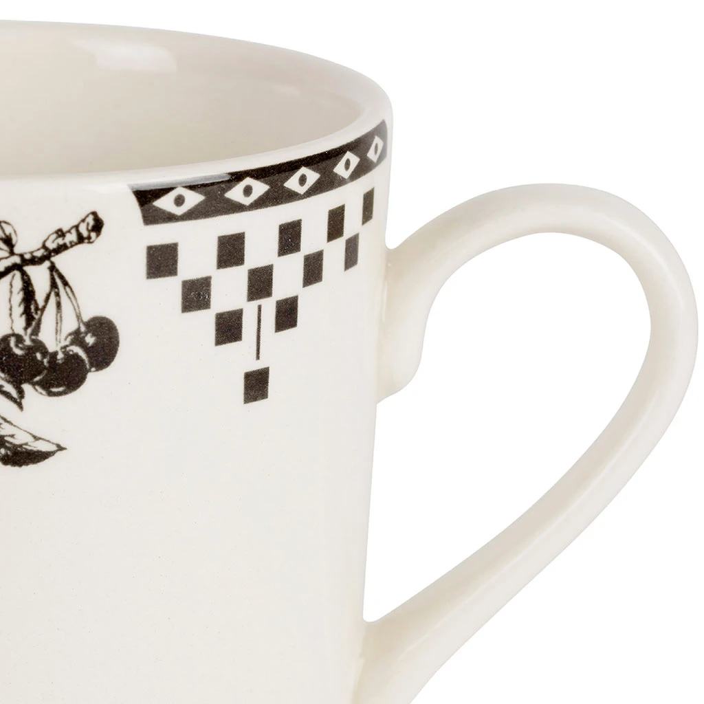 Tasse Haute En Faïence Anthracite 34.5cl - Damier 2 Tasse Haute En Faïence Anthracite 34.5cl - Damier – Image 2