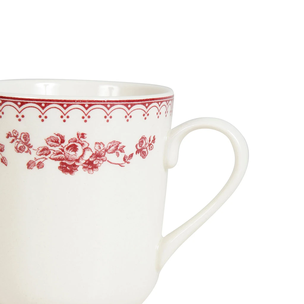 Tasse Haute En Faïence Blanchet Et Rouge 34cl - Faustine 2 Tasse Haute En Faïence Blanchet Et Rouge 34cl - Faustine – Image 2