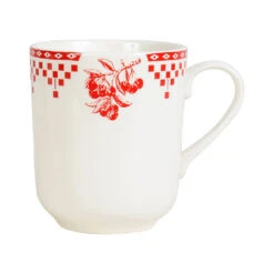 Tasse Haute En Faïence Damier Rouge - Campagne