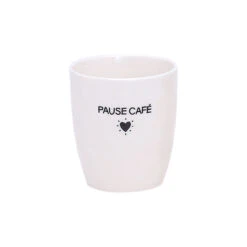 Tasse Pause Café En Céramique Blanc 18cl