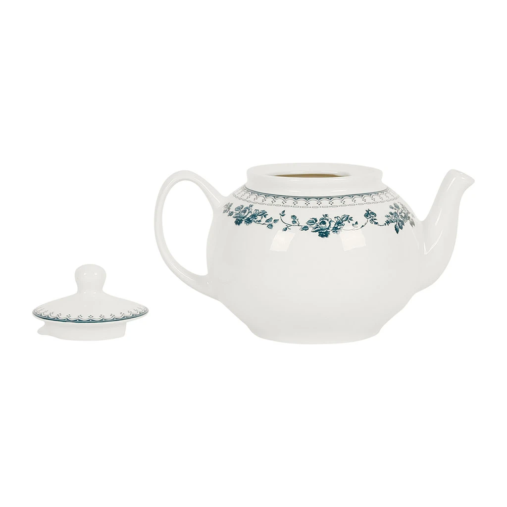 Theiere Anglaise En Faïence Blanc Et Bleu Ancien - Faustine 2 Theiere Anglaise En Faïence Blanc Et Bleu Ancien - Faustine – Image 2