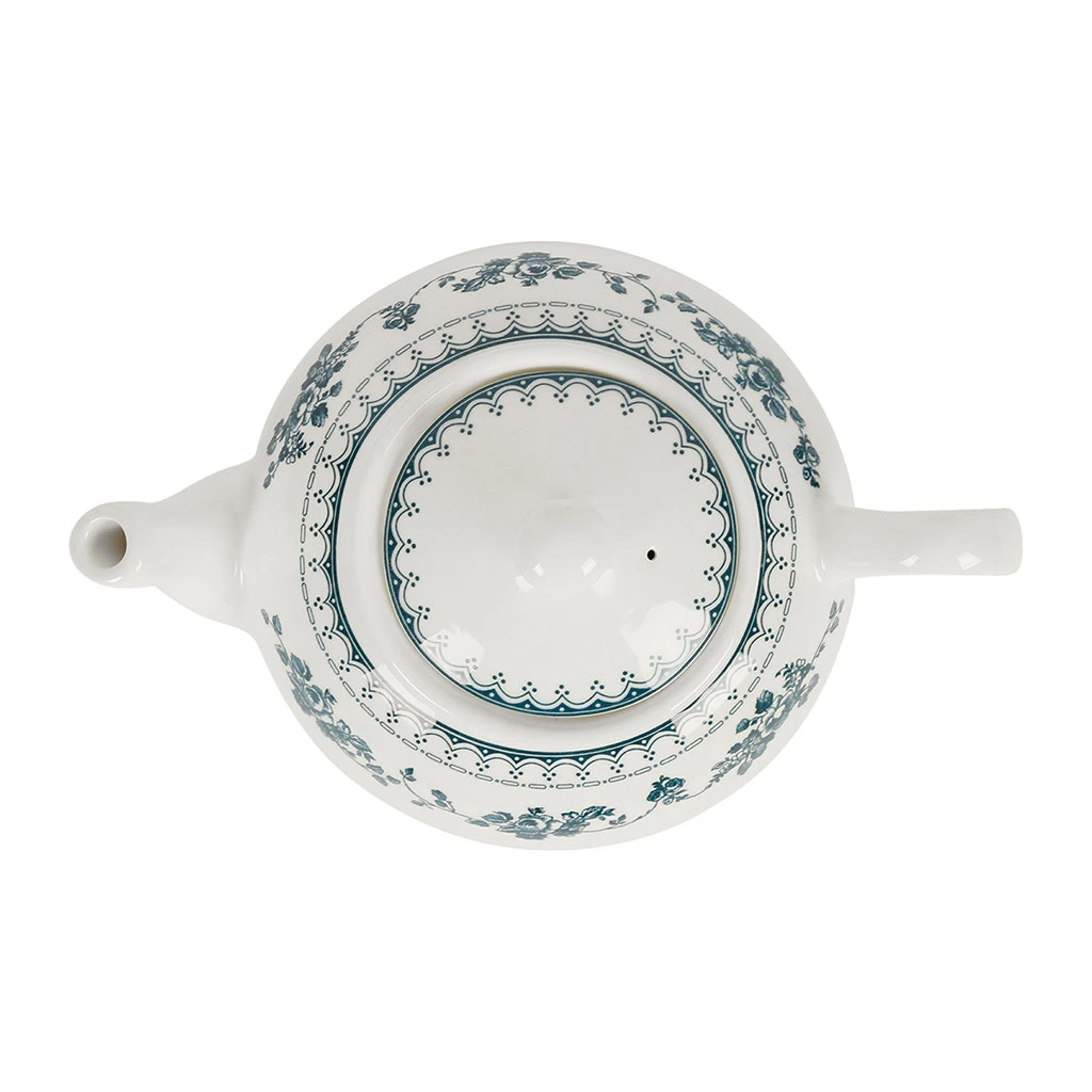 Theiere Anglaise En Faïence Blanc Et Bleu Ancien - Faustine 3 Theiere Anglaise En Faïence Blanc Et Bleu Ancien - Faustine – Image 3