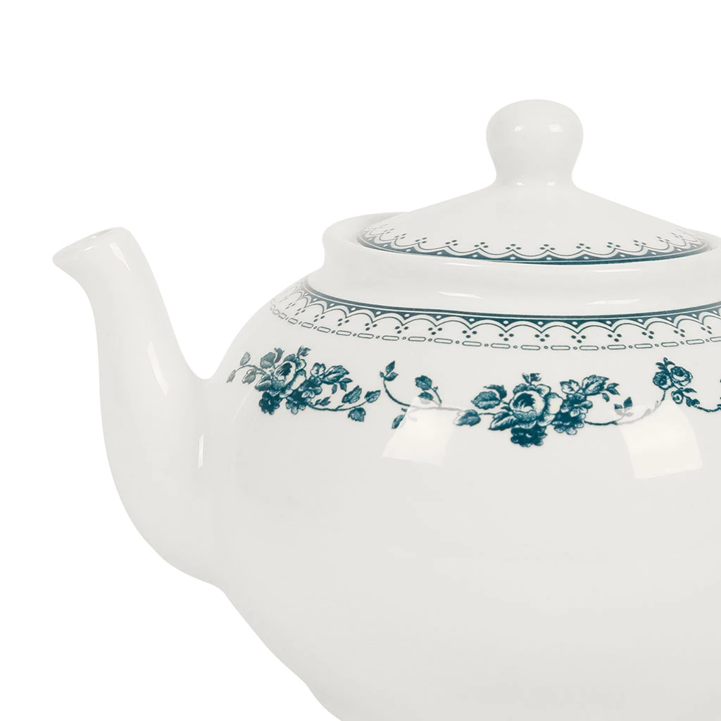 Theiere Anglaise En Faïence Blanc Et Bleu Ancien - Faustine 4 Theiere Anglaise En Faïence Blanc Et Bleu Ancien - Faustine – Image 4