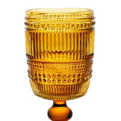 Verre à Pied En Verre Ambre 30cl - Strie -Magasin De Vaisselle Pour La Maison verre a pied en verre ambre 30cl strie 38522 38522 DET01 WEB 1