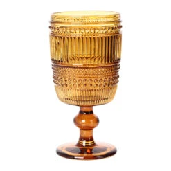 Verre à Pied En Verre Ambre 30cl - Strie